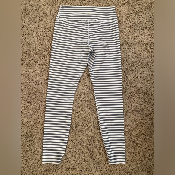 Spiritual gangster, gray, and white stripe full length legging, L - Picture 4 of 4